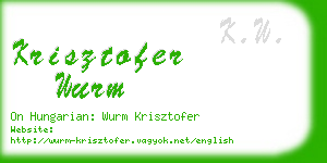 krisztofer wurm business card